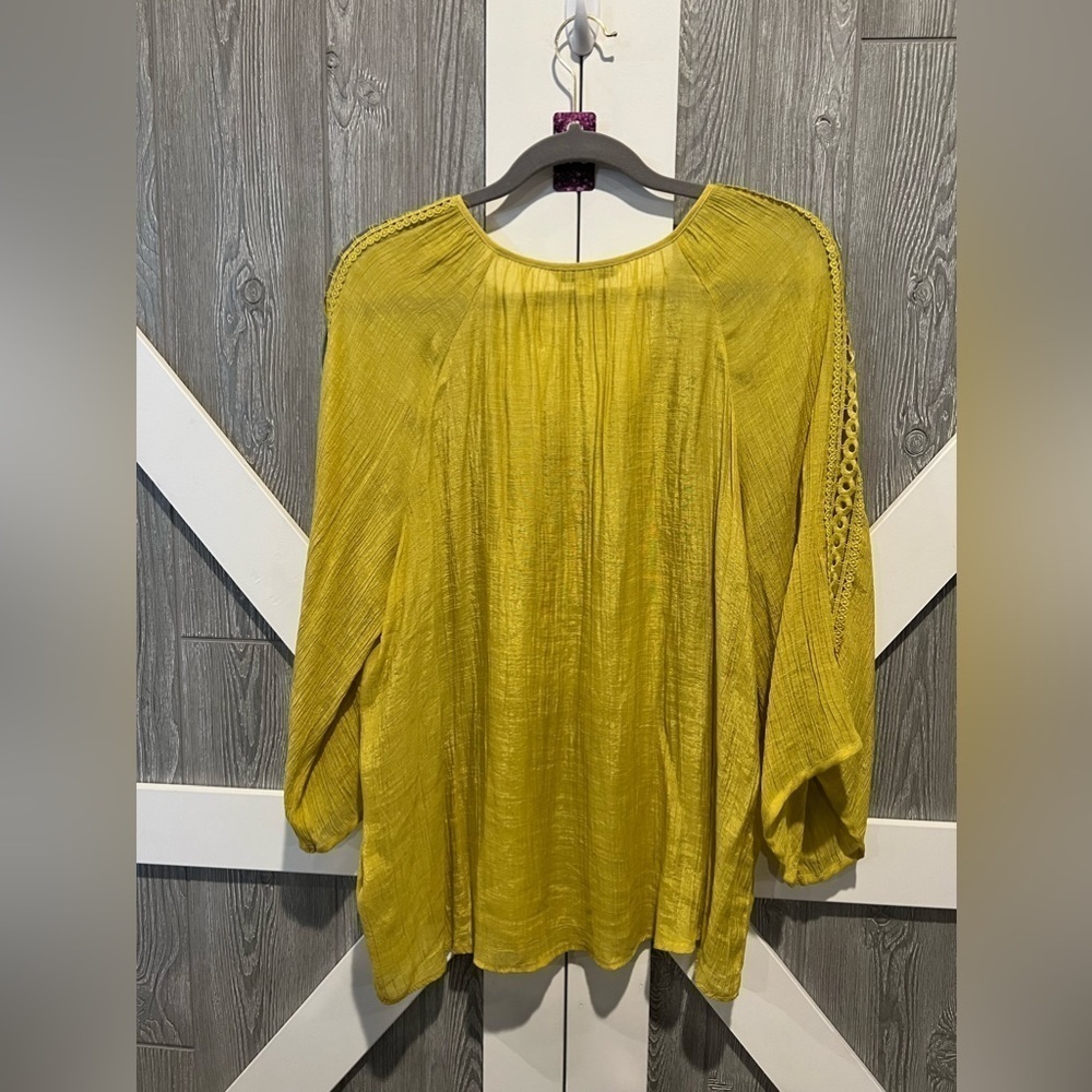 046. Zac & Rachel Boho Blouse 1X - Picture 7 of 7